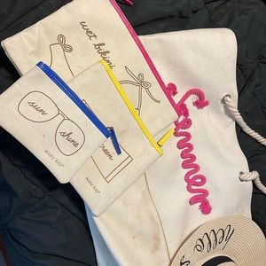 Limited edition Summer bundle, tote, hat, and 3 different size bags, and wrap.